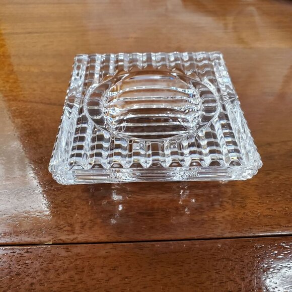 Vintage "Vide Poche" French Cut Crystal Trinket Dish Candle Holder Tea Light 4" - Picture 13 of 14